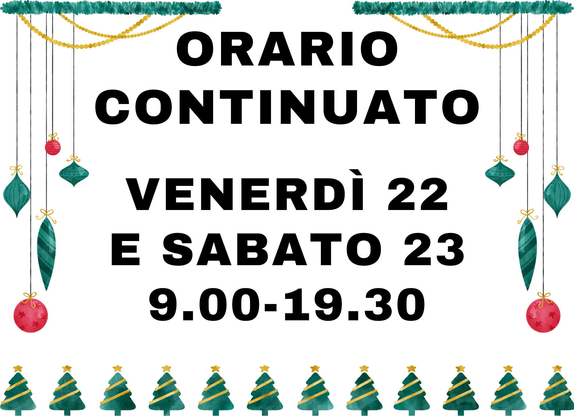 ORARI DICEMBRE 2023_venerdi 22 e sabato 23