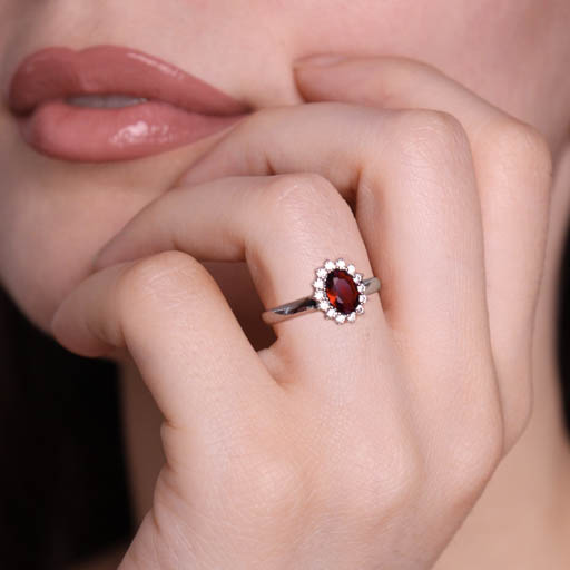 VERAMÉ Anello Kate Argento Rosso 12 - immagine 2